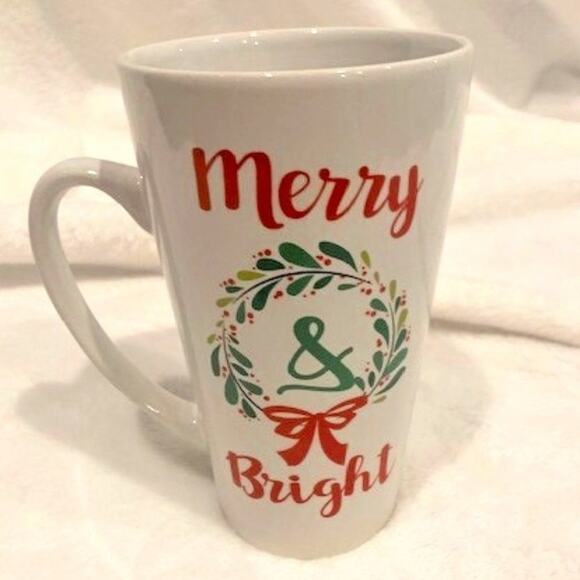 Caribou Coffee Christmas Mug Set of 2  "Bah Hum Mug" & "Merry & Bright" - Picture 3 of 8